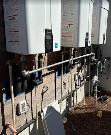 Professional multi-unit tankless water heater installation